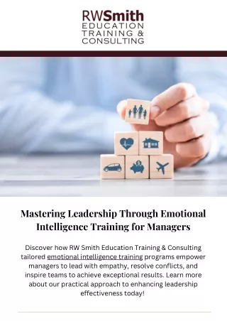 Mastering Leadership Through Emotional Intelligence Training for Managers