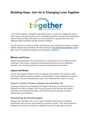 building hope join us in changing lives together