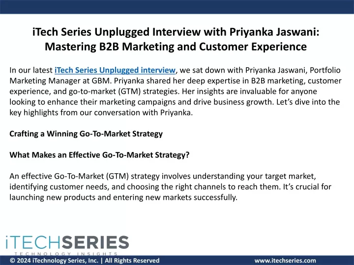 itech series unplugged interview with priyanka