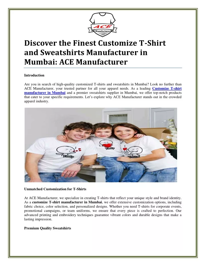 discover the finest customize t shirt