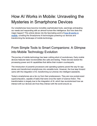 how ai works in mobile unraveling the mysteries