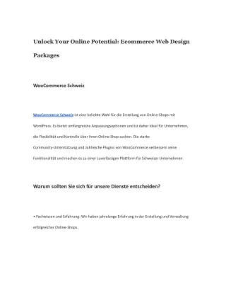 unlock your online potential ecommerce web design