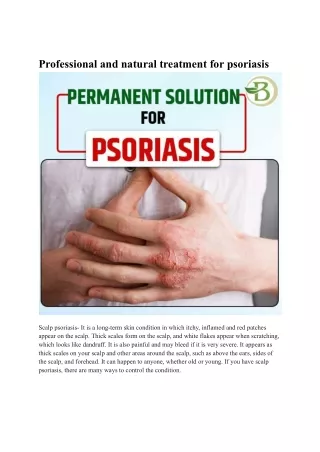 Natural remedy for skin and scalp psoriasis