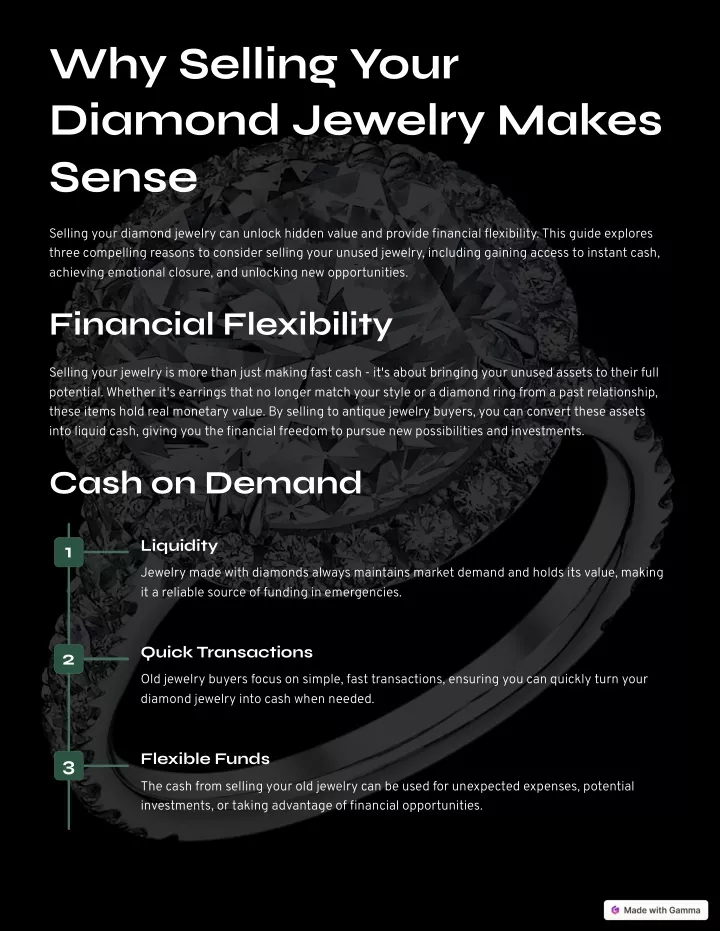 why selling your diamond jewelry makes sense