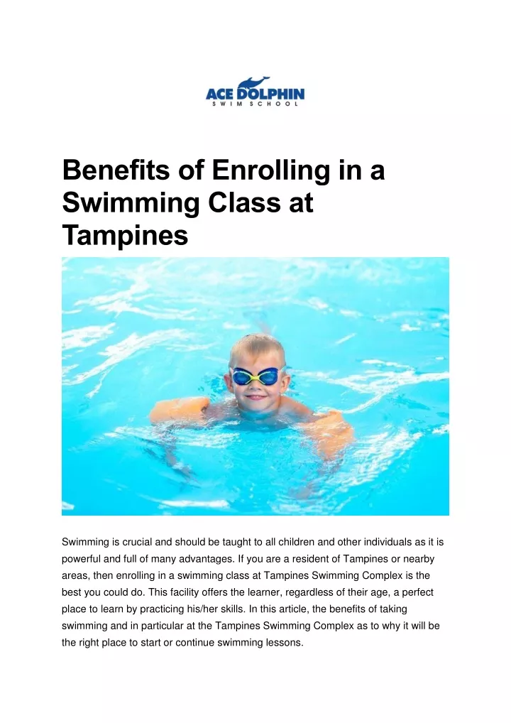 benefits of enrolling in a swimming class