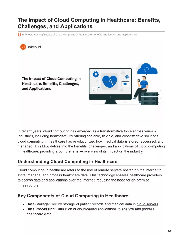 the impact of cloud computing in healthcare