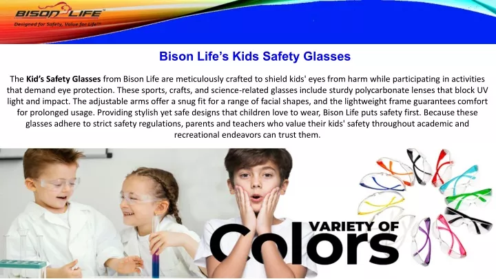 bison life s kids safety glasses