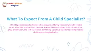 what to expect from a child specialist what