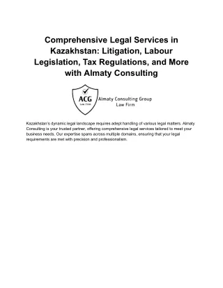 Comprehensive Legal Services in Kazakhstan_ Litigation, Labour Legislation, Tax Regulations, and More with Almaty Consul