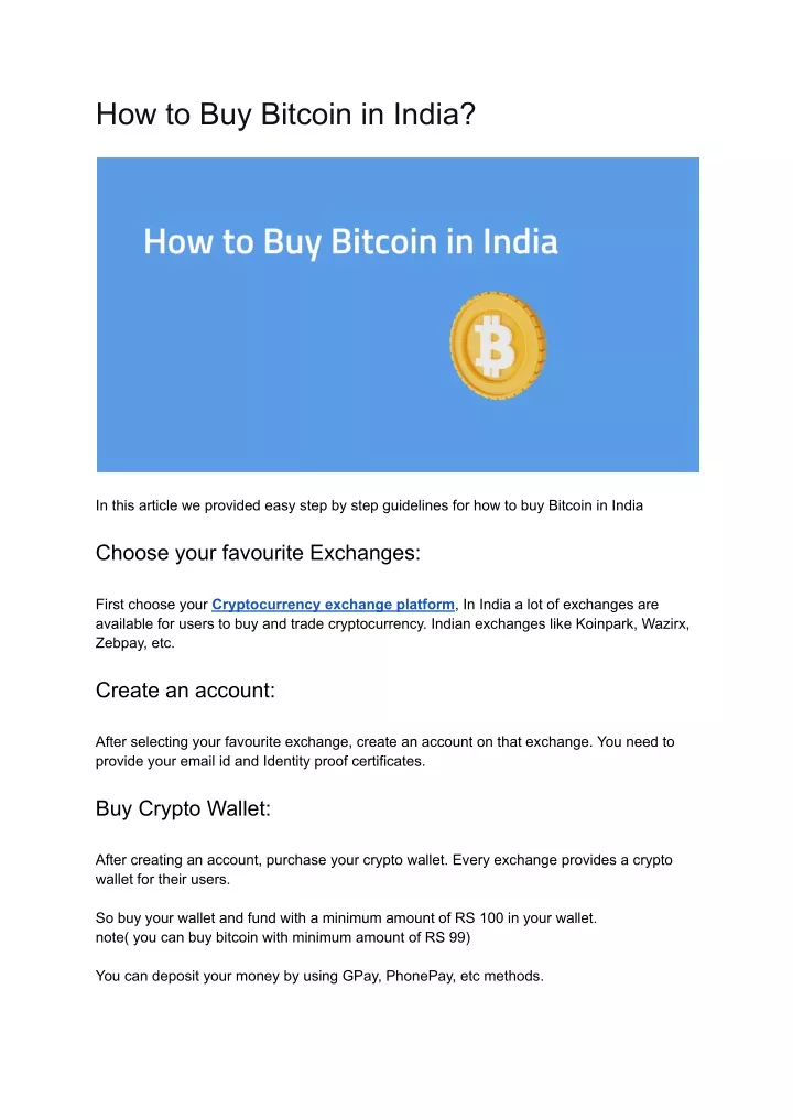 how to buy bitcoin in india