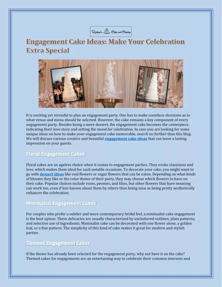 engagement cake ideas make your celebration