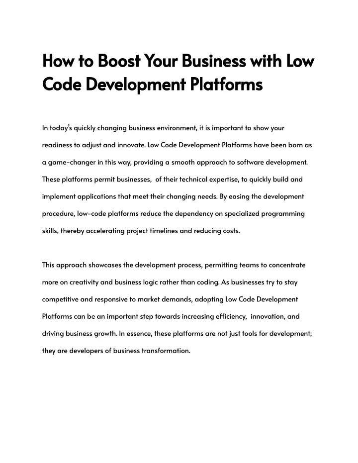 how to boost your business with low code