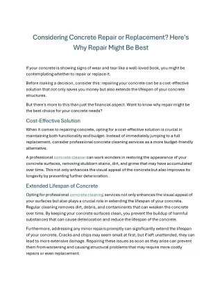 Considering Concrete Repair or Replacement Here's Why Repair