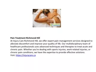 Back Pain Richmond Hill