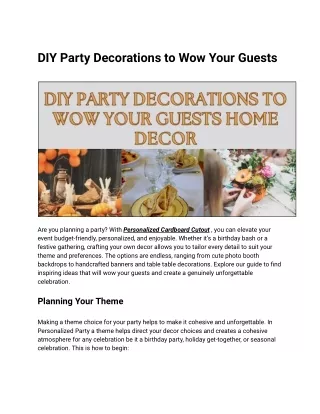 DIY Party Decorations to Wow Your Guests