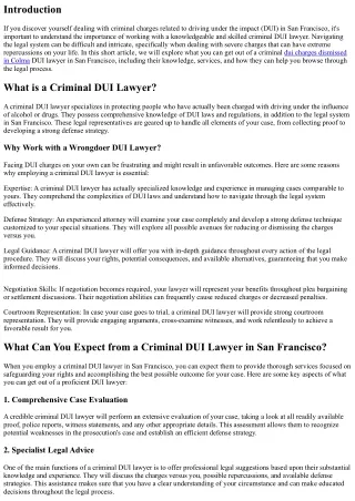 What to Expect from a Criminal DUI Lawyer in San Francisco