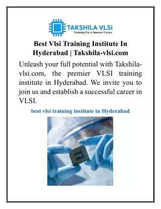best vlsi training institute in hyderabad