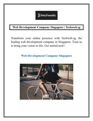Web Development Company Singapore | Techweb.sg