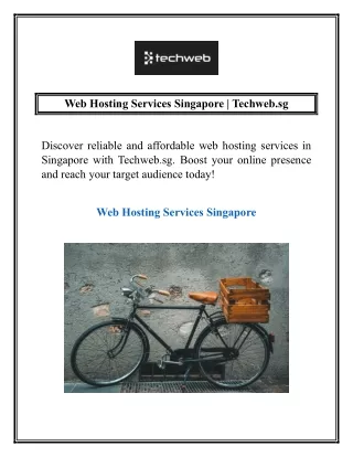 Web Hosting Services Singapore | Techweb.sg
