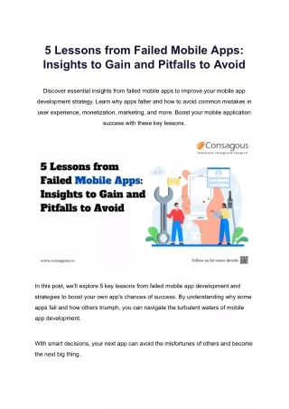 5 lessons from failed mobile apps insights