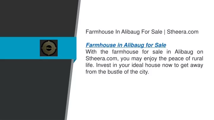 farmhouse in alibaug for sale stheera