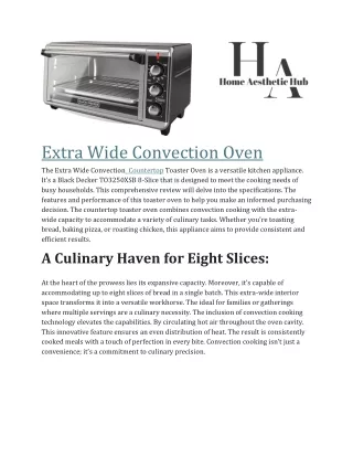 extra wide convection oven the extra wide