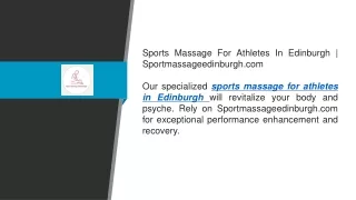 Sports Massage For Athletes In Edinburgh  Sportmassageedinburgh.com