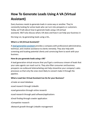 lead generation assistant