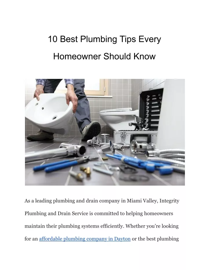 10 best plumbing tips every