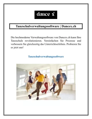 Tanzschulverwaltungssoftware | Dancex.ch