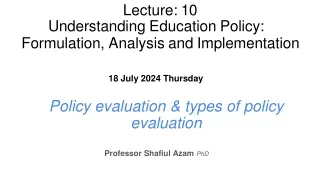 policy evaluation types of policy evaluation