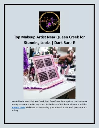 Top Makeup Artist Near Queen Creek for Stunning Looks | Dark Bare-E