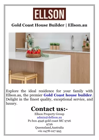 Gold Coast House Builder  Ellson.au