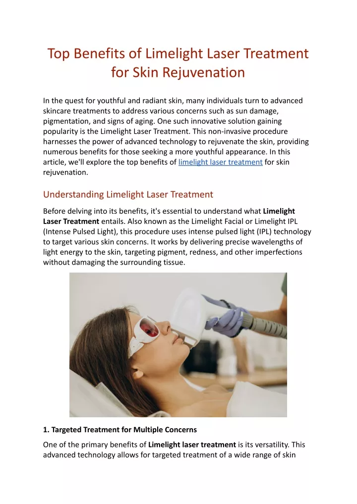 top benefits of limelight laser treatment