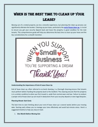 When Is the Best Time to Clean Up Your Lease