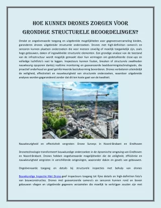 Hoe kunnen drones zorgen voor grondige structurele beoordelingen