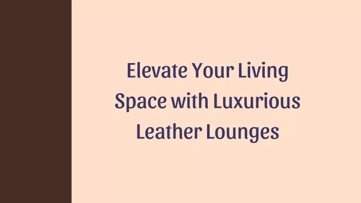 elevate your living space with luxurious leather