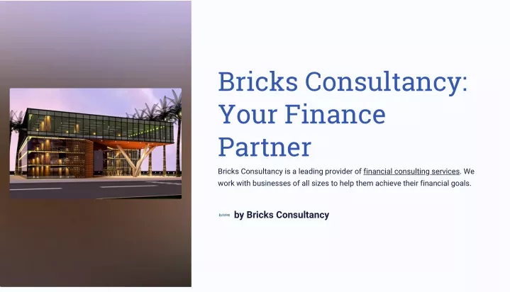 bricks consultancy your finance partner bricks