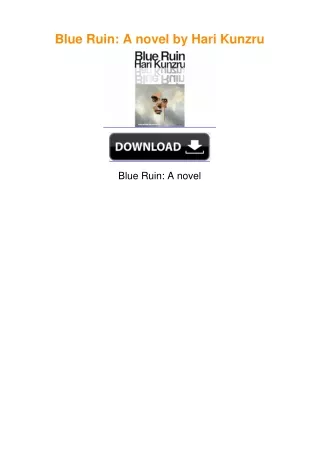 Blue Ruin: A novel by Hari Kunzru