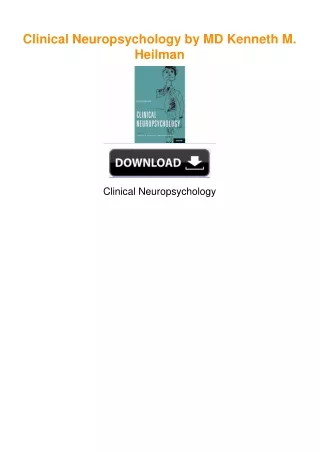Clinical Neuropsychology by MD Kenneth M. Heilman