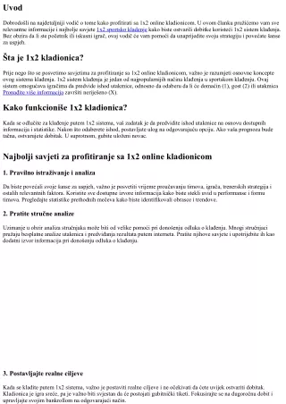 Kako profitirati sa 1x2 online kladionicom - najbolji savjeti