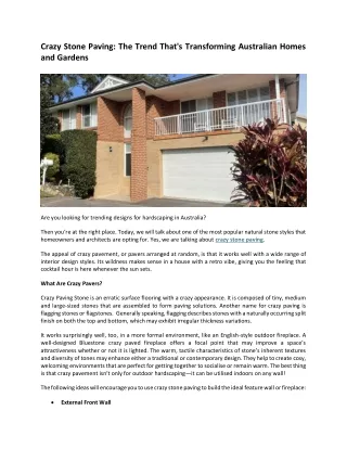 Crazy Stone Paving - The Trend That's Transforming Australian Homes and Gardens