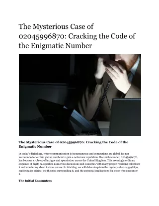 the mysterious case of 02045996870 cracking