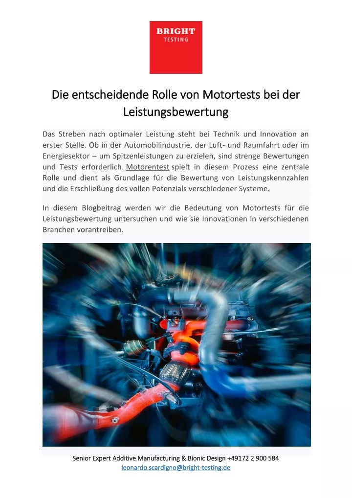 die entscheidende rolle von motortests