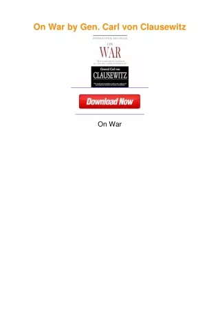On War by Gen. Carl von Clausewitz
