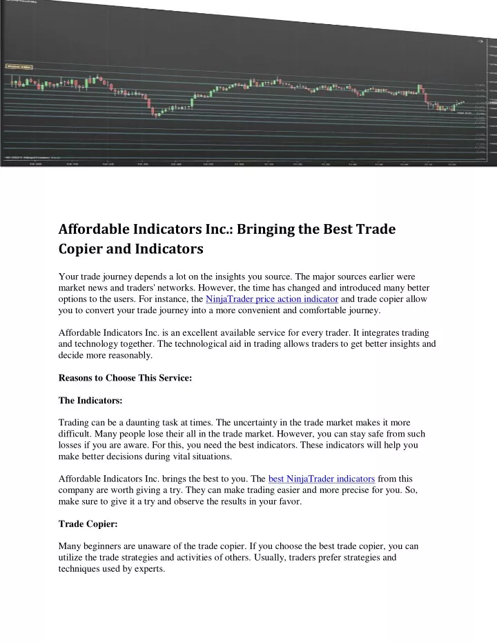 affordable indicators inc bringing the best trade