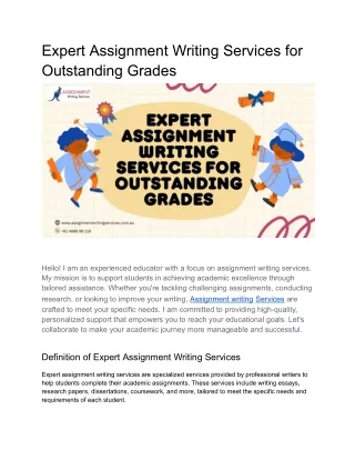 Expert Assignment Writing Services for Outstanding Grades
