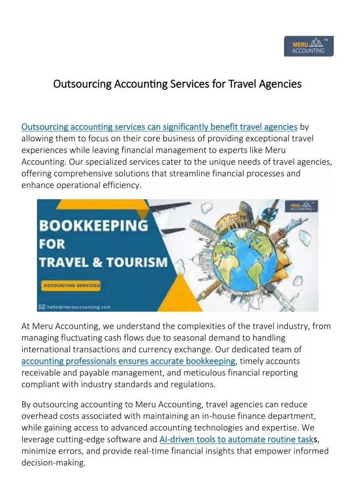 outsourcing accounting services for travel