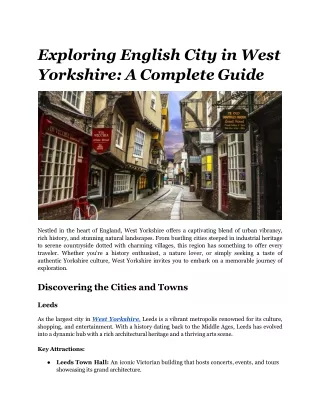 exploring english city in west yorkshire a complete guide