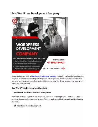 Best WordPress Development Company